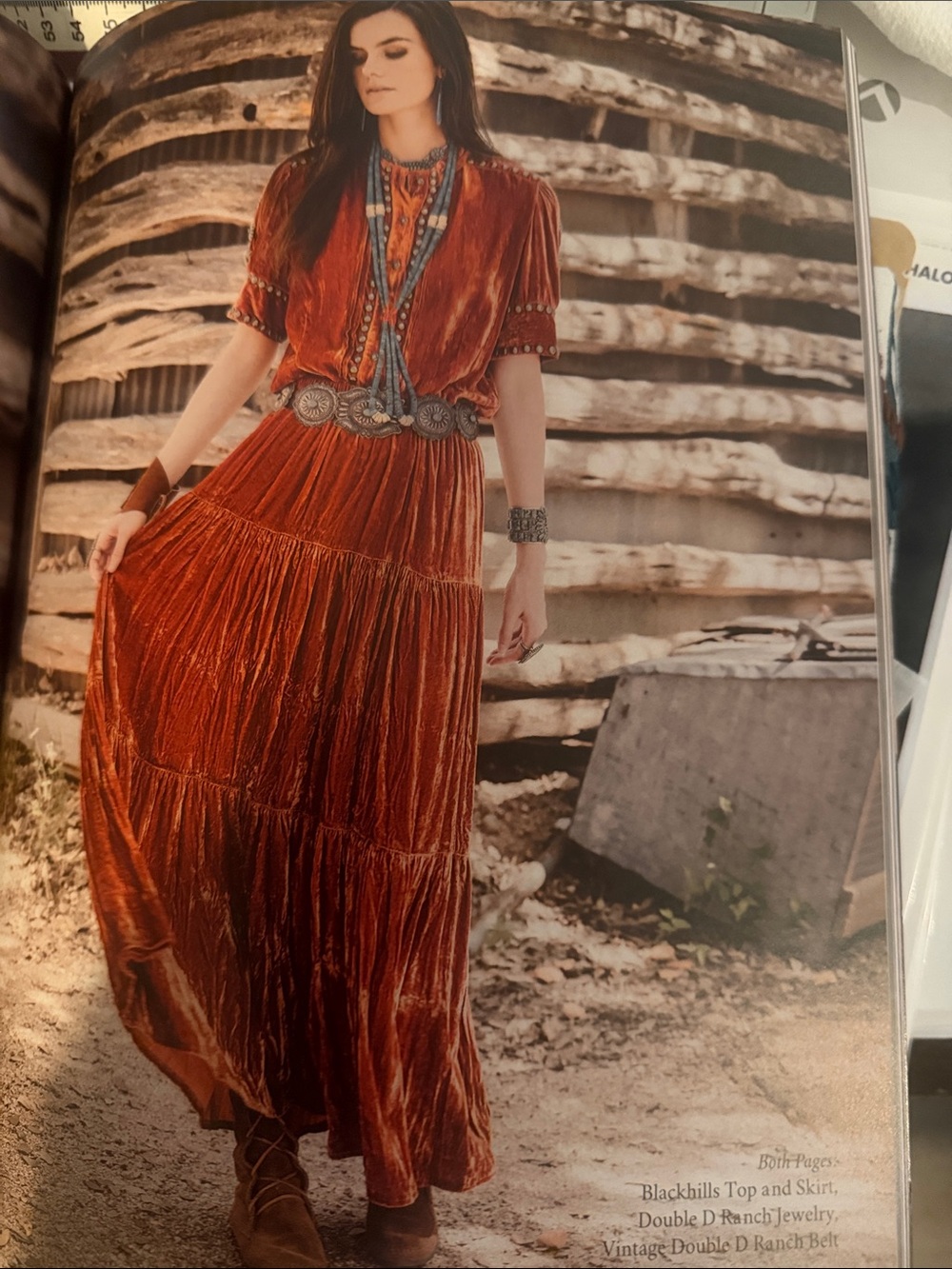 Double D Ranch Blackhills Velvet Top and Skirt Set